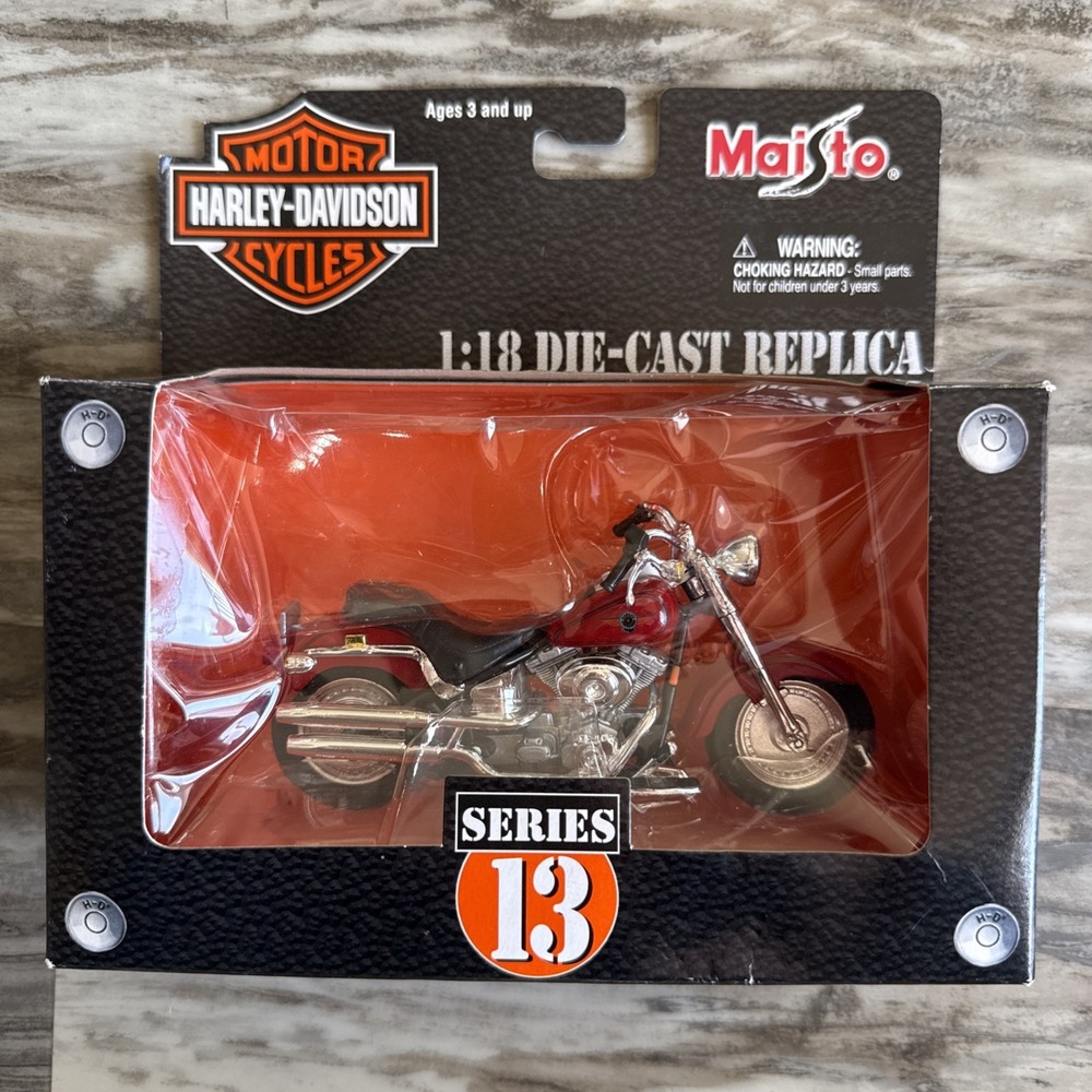 Vintage Maisto 1:18 2002 Harley Davidson FLSTF Fat Boy Series 13